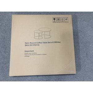 Set di 2 tavolini da caffè impilabili da 27,6 pollici con piano in legno effetto marmo e robusta struttura in metallo, tavolino da salotto e tavolino laterale - Product Image 4