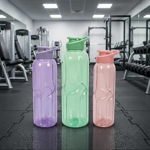 Gourde en plastique 2,0 L de couleur unie avec bouchon push-pull, compatible eau bouillante, écologique, avec corde pour sports de plein air, camping et excursions - Product Image 2