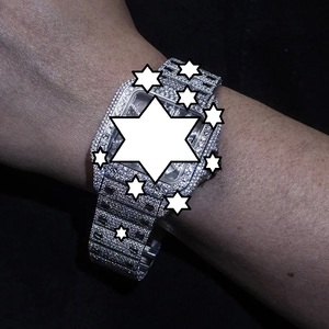 Montre de luxe NYC DIAMOND EMPIRE à mouvement automatique japonais, boîtier carré en acier inoxydable, cadran de 41 mm, avec moissanite - Product Image 4