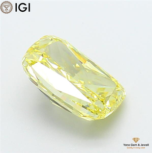 Bague solitaire pour femme avec diamant de laboratoire CVD certifié IGI, forme coussin, 2,51 carats, clarté VS1, couleur jaune vif fantaisie - Product Image 3