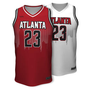 Camiseta de baloncesto sin mangas con logo personalizado, diseño de cuello en V, 23 diseños sublimados, transpirable, 100% poliéster - Product Image 2