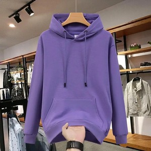 เสื้อสเวตเชิ้ตมีฮู้ดผู้ชาย สีแดงล้วน ผ้าฝ้ายถัก ทรงโอเวอร์ไซส์ สวมใส่สบาย มีกระเป๋าหน้า สำหรับฤดูใบไม้ร่วง ปี 2027 - Product Image 4