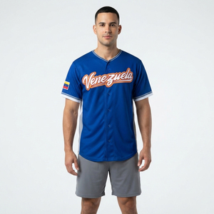 Camiseta Personalizada del Equipo Nacional de Béisbol de Venezuela para el Clásico Mundial de Béisbol 2026, Transpirable, 100% Poliéster Malla, Antibacteriana - Product Image 2