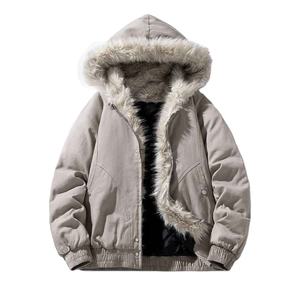 Veste bomber en polyester décontractée à motif de cœur tendance pour homme, style montagne, style rue, hiver - Product Image 1