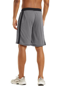 Pantalones cortos transpirables para gimnasio, pantalones cortos transpirables de secado rápido con cordón para correr, bolsillos con cremallera, pantalones cortos de malla para correr, Fitness, entrenamiento atlético, gimnasio - Product Image 4