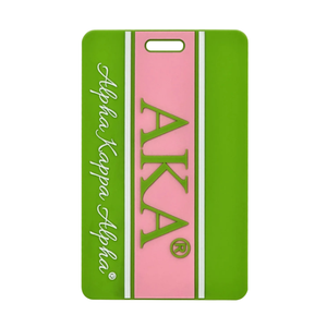 Luggage Tag Pink Green & White PVC Travel Bag Tag with AKA Logo ID Address Card <b>Holder</b> Suitcase Travel Accessory - Product Image 2