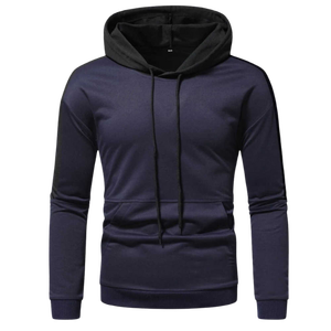 เสื้อสเวตเตอร์มีฮู้ดสำหรับผู้ชาย สีพื้น ผ้าฟลีซถัก แขนปกติ ใส่ได้ในฤดูใบไม้ร่วง - Product Image 4