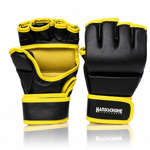 Gants de MMA à demi-doigts personnalisés de haute qualité avec logo, en cuir respirant, coupe-vent, sangle de poignet réglable, unisexe, pour l'entraînement de boxe - Product Image 1