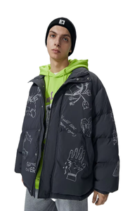 Chaqueta Acolchada Estampada para Adolescentes y Niños, 100% Poliéster, Estilo Urbano, Fabricada por OEM/ODM, Aislante, Impermeable y Resistente al Viento para Invierno - Product Image 4