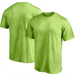 T-shirt d'été sportif uni vert lime pour homme, 100 % coton jersey, col rond, manches courtes, coupe classique, respirant, 180g, vente en gros - Product Image 1