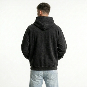 Sudadera con Capucha para Hombre Estilo Vintage, con Parche de Tela Personalizado y Bordado, Oversize, Estilo Urbano, de Forro Polar Grueso - Product Image 4