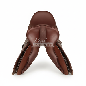 Silla de montar inglesa para salto ecuestre, equipo de equitación de cuero hecho a mano, proveedor OEM ODM de la India - Product Image 5