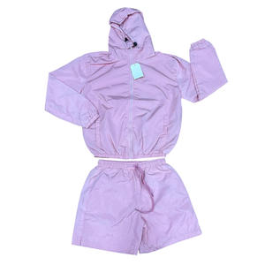 Conjunto de Chaqueta Corta y Pantalón Corto Cortavientos Personalizado al por Mayor de 2 Piezas con Cremallera, de Nylon y Poliéster, Estilo Urbano para Hombre - Product Image 4