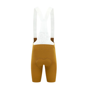 Cuissard de cyclisme ajusté pour homme en nylon et élasthanne, couleur moutarde, anti-humidité, longueur courte, pour adulte - Product Image 2
