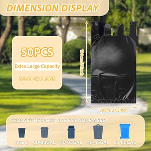 Bolsas de Basura Resistentes TH GB-031 de 55-60 Galones con Asas, Paquete de 50 Bolsas Negras para Uso Industrial en Exteriores - Product Image 2