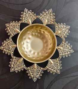 Handcrafted Metal Diya Shape Flower Urli Bowl for Floating Flowers Tea Light Candles Home Office and Diwali Decoration - Product Image 4
