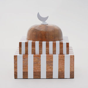 Wooden Handmade Customized Square Mosque Table Centerpiece Ramadan <b>Dessert</b> <b>Box</b> Eid Party Decoration Hot Selling - Product Image 2