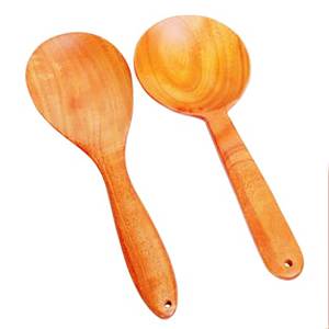 Juego de cuchara de ensalada de madera de Neem para regalo de calentamiento de la casa de 2 Utensilios únicos hechos a mano de La India - Product Image 3