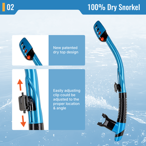 2026Aropec Professionnel 100% Dry Snorkel Tube de plongée flexible en silicone avec clip réglable pour la plongée en apnée OEM/ODM/OBM - Product Image 3