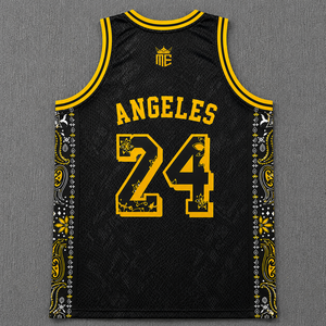 Conjunto de Uniforme de Baloncesto Personalizado en Negro y Amarillo, Sublimado, sin Mangas, Ropa Deportiva, OEM, ODM - Product Image 2