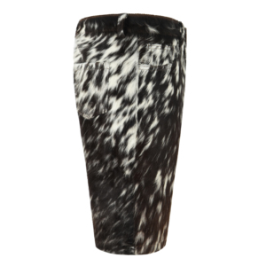 Shorts de motard personnalisés pour hommes en cuir de vachette à poils marron et blanc moucheté, multi-poches, marque privée, fabricant OEM en gros - Product Image 2