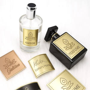 Étiquette de flacon de parfum en métal personnalisée avec logo de marque en relief du fabricant - Product Image 2