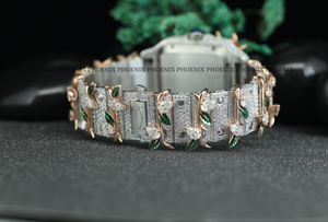 Reloj de Lujo con Diamantes para Hombre y Mujer – Reloj de Pulsera Personalizado Estilo Hip Hop con Esfera Romana, Acero Inoxidable Dorado y Plateado - Product Image 6