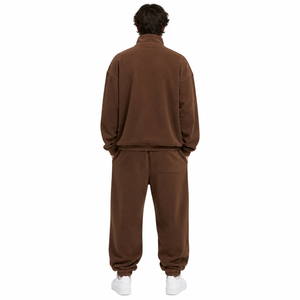 Ensemble de survêtement zippé à prix de gros, coupe ample, manches longues, sweat-shirt et pantalon décontractés avec poches latérales, idéal pour l'automne - Product Image 2