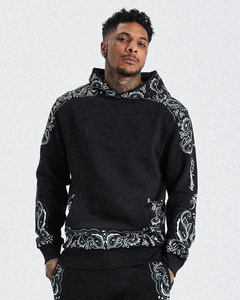Ensemble survêtement décontracté homme en molleton de coton avec impression sérigraphiée OEM personnalisée, style streetwear vintage délavé, comprenant un sweat à capuche et un pantalon de jogging - Product Image 3