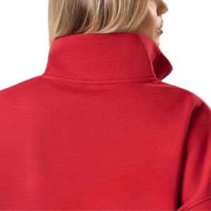 Sweat-shirt à col zippé rouge pour femme, coupe oversize, manches longues, style streetwear décontracté, coupe ample, respirant, hiver - Product Image 6