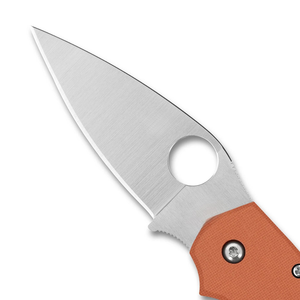 Outdoor Orange Folding <b>Knives</b> with <b>Sharp</b> Drop Point Stainless Steel Blade Round Thumb Hole Textured Handle and Convenient Wire P - Product Image 5