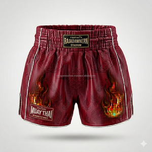 Factory Direct Wholesale Muay Thai Shorts Custom Design Satin Kickboxing <b>Trunks</b> Premium Boxing Training Shorts - Product Image 3