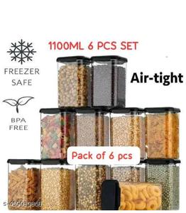 Transparent Kitchen Storage Bins Set Food Grade Small <b>Clear</b> Spice <b>Containers</b> With Air Tight Wicker Lids For Pantry Organization - Product Image 2