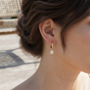 Elegant EF Color VS1 14K Rose Gold Pear Cut Bezel Set Solitaire Lab Diamond Earring 0.70CT Teardrop Charm Huggie Hoop Earrings - Product Image 4