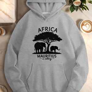 Éléphants acacia AFRIQUE MAURICE appelle les sweats à capuche décontractés pour femmes - Product Image 2