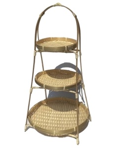 Bandeja de alfombrillas de bambú con muchos compartimentos, decoración de arte popular tallada, modelo de almacenamiento artesanal para uso de recuerdo - Product Image 1