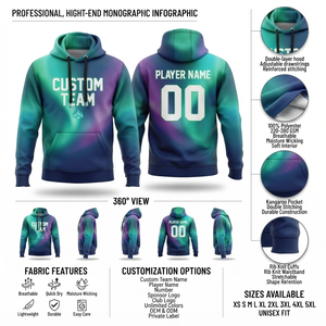 Sudadera con Capucha Personalizada por Sublimación con Diseño Personalizado en Color Degradado para Uso Unisex en Fútbol, Baloncesto y Fitness - Product Image 4