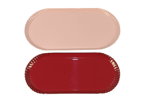 Bandeja de Servir de Metal, Elegante y Moderna, Apta para Lavavajillas, con Forma Ovalada y Acabado en Polvo de Color Rojo - Product Image 6