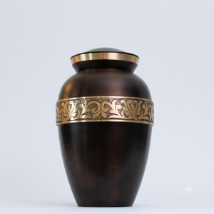 Handcrafted Solid Brass Cremation Urn with Gold Rose Engraved Glossy Pink Enamel Funeral Memorial Urn For Adult Human Ashes - Product Image 2