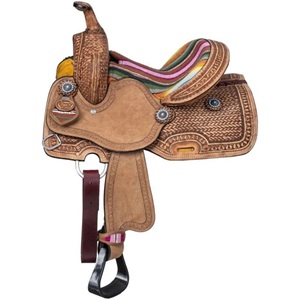 Silla de Montar Western de Cuero Suave y Algodón Hecha a Mano con Árbol de Plástico, Diseño Profesional Duradero y Herrajes Personalizados - Product Image 2