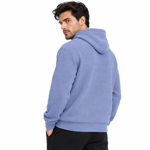 Sweat à capuche personnalisé pour homme en maille gaufrée, pull décontracté et tendance à manches longues, streetwear, vente en gros usine - Product Image 3