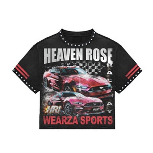 Ensemble T-shirt et short imprimé numérique délavé à l'acide pour homme, streetwear d'été en coton, survêtement oversize, logo personnalisé, vente en gros - Product Image 2