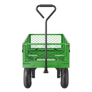 Carrello da Giardino in Acciaio Resistente da 400 kg, Carro Utilitario in Metallo Trainabile per Esterni con Pneumatici da 10 Pollici per Lavori in Giardino e Campeggio - Product Image 5