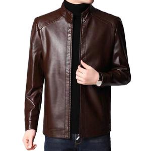 Chaqueta Deportiva para Hombre, Otoño, Cuello Alto, Gruesa y Cálida, de Cuero Sintético, para Motociclismo y Automovilismo, Diseño Cortavientos - Product Image 1