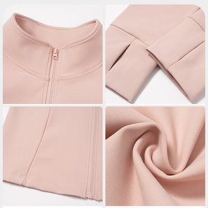 Veste de yoga pour femme, nouvelle arrivée, vente en gros personnalisée, manches longues, légère, avec fermeture éclair, vêtements de sport avec trous pour les pouces - Product Image 5