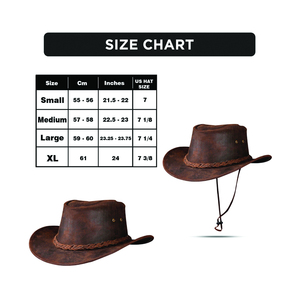 Cuir de buffle de qualité supérieure, style cowboy australien, fabriqué à la main au Pakistan, résistant à l'eau, pliable / compressible, protection solaire à 97 % - Product Image 5