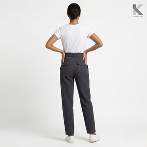 Women <b>Cargo</b> Pants Cotton Canvas 345GSM Relaxed Fit Workwear Trousers OEM ODM - Product Image 2