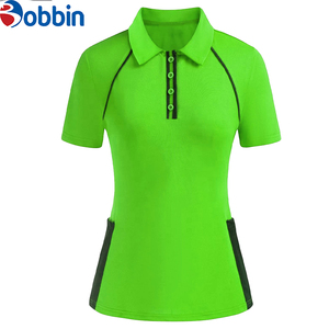 เสื้อกอล์ฟผู้หญิงแบบสั่งทำพิเศษ มีปกและกระเป๋า สีพื้น แขนสั้น ปักโลโก้ได้ เสื้อโปโลผู้หญิง ระบายอากาศได้ดี - Product Image 6