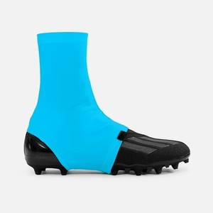 Unisex Adult Cleat Cover <b>Socks</b> Blue Moisture Wicking <b>Polyester</b> Velcro Closure All Seasons Solid Color Football Apparel - Product Image 1