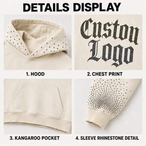 Sweat-shirt à capuche personnalisé pour homme, en polaire ivoire, coupe ample décontractée, avec poches, impression sérigraphique - Product Image 4
